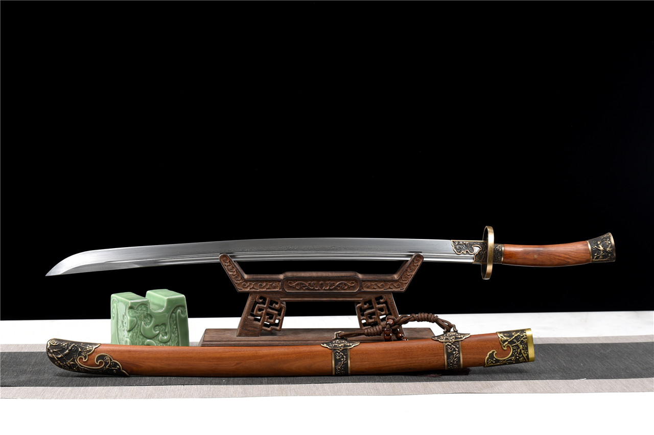 傲骨御林护卫清刀|百炼花纹钢,中国唐刀,柳叶刀,清腰刀图片