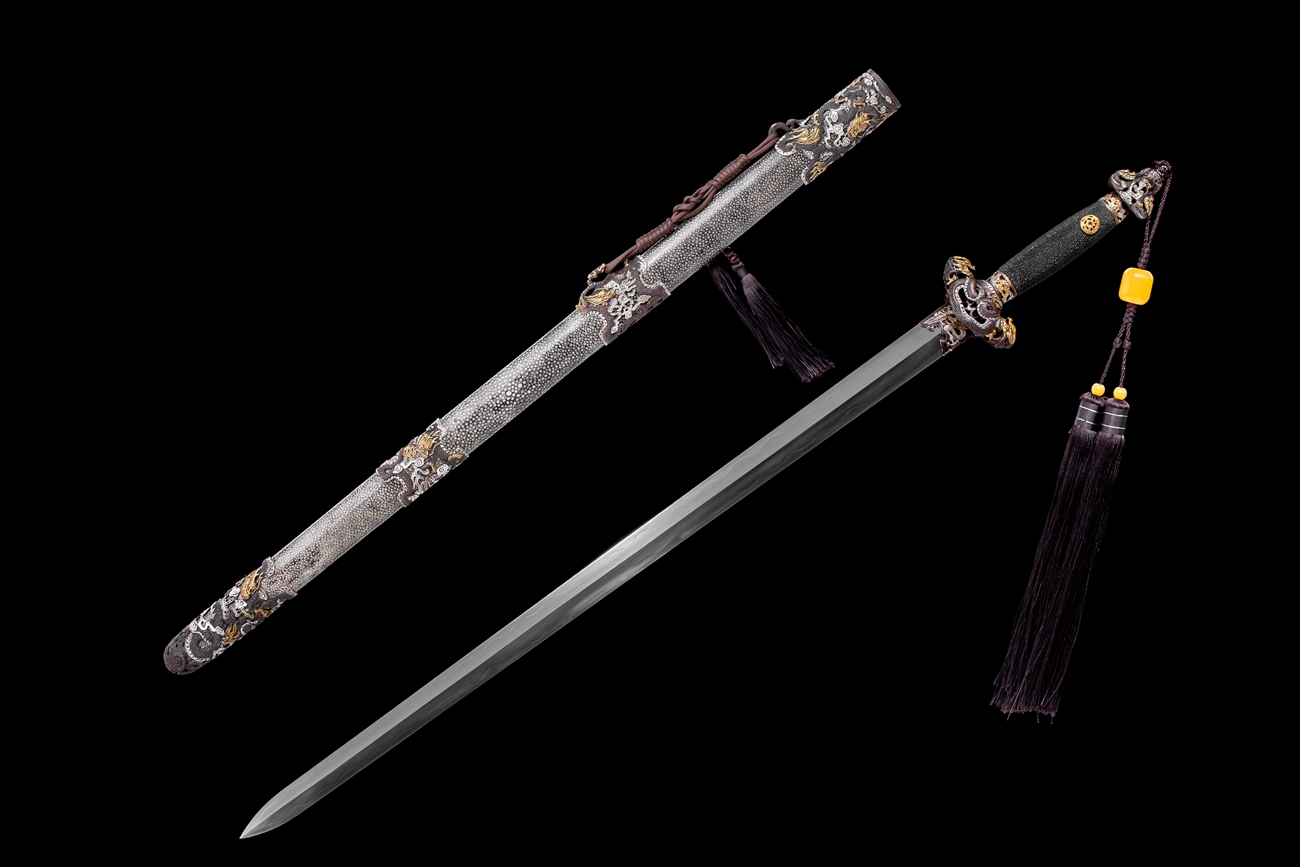 羽毛纹花纹钢烧刃龙泉宝剑|龙泉正则刀剑sword|中国汉剑,精品宝剑,龙泉宝剑图片